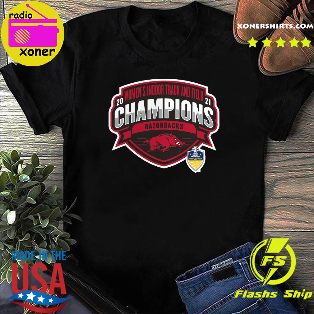 Official Arkansas Razorbacks 2021 Sec Women’s Indoor Track & Field Conference Champions Shirt