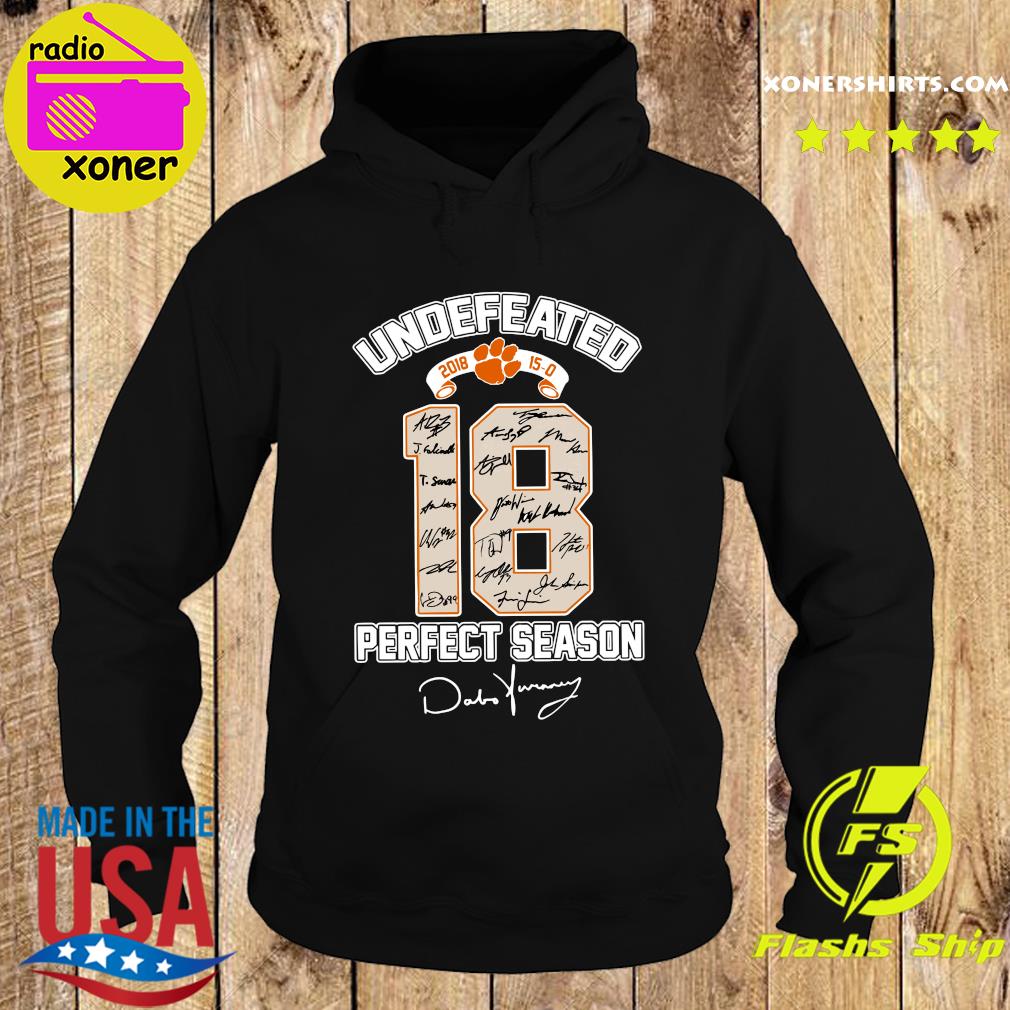 Official Clemson Tigers Undefeated 18 Perfect Season Signatures Shirt Hoodie