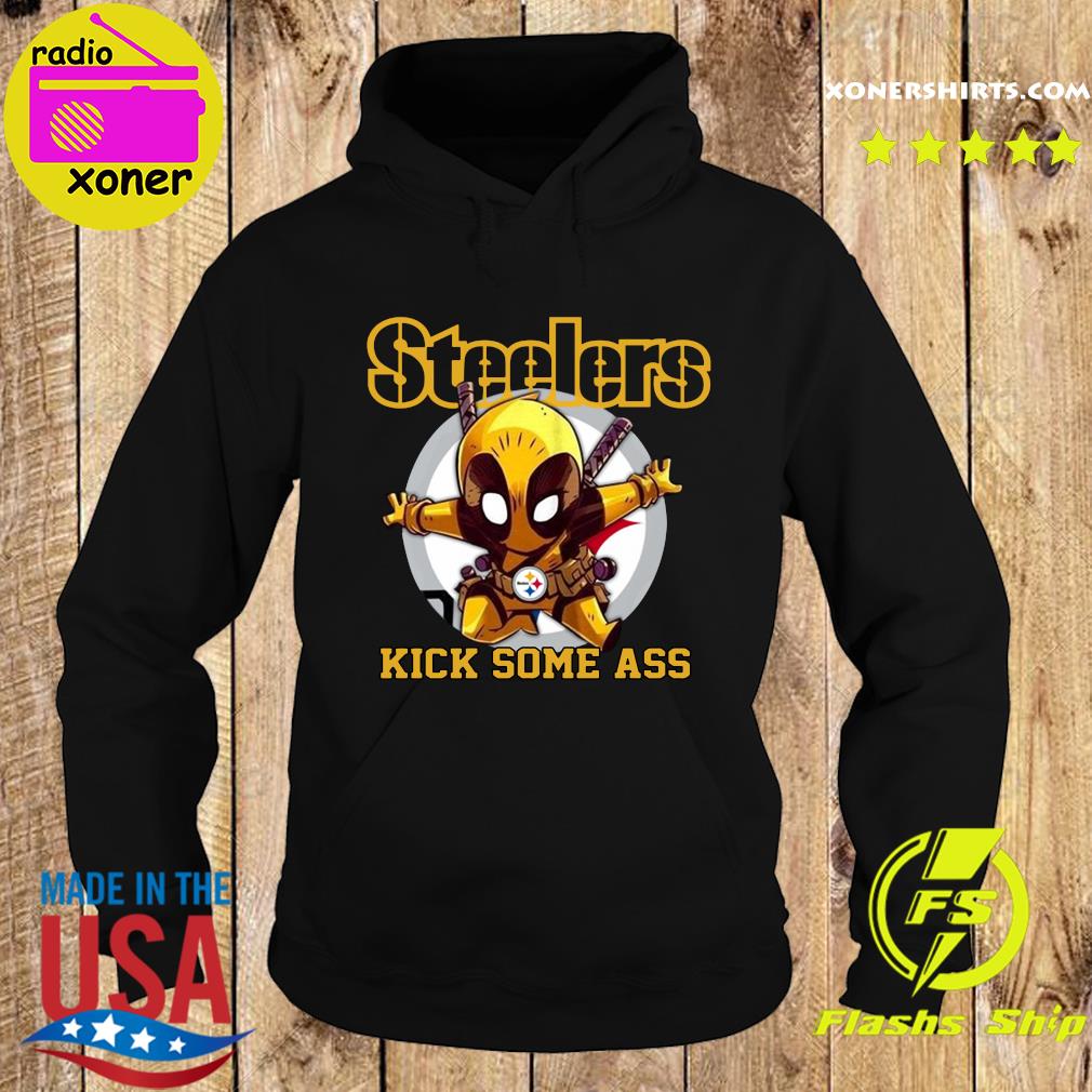 Official Deadpool Pittsburgh Steelers Kick Some Ass Shirt Hoodie