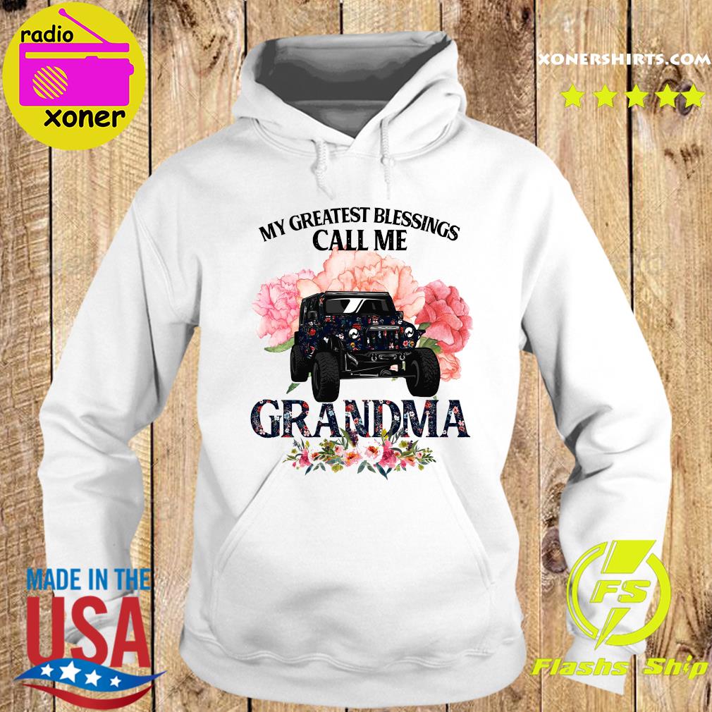 Official My Greatest Blessings Call Me Grandma With Floral Shirt Hoodie