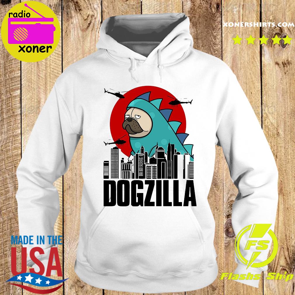 Official Pug With Dogzilla Shirt Hoodie