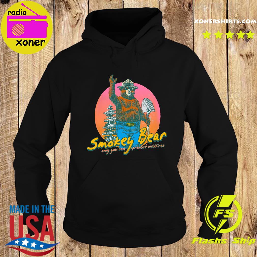 Official Smokey Bear Only You Can Prevent Wildfires Retro Sunset Shirt Hoodie