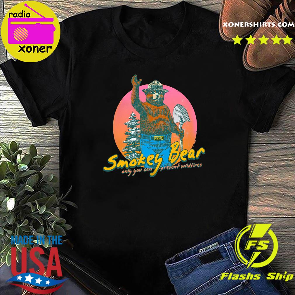 Official Smokey Bear Only You Can Prevent Wildfires Retro Sunset Shirt