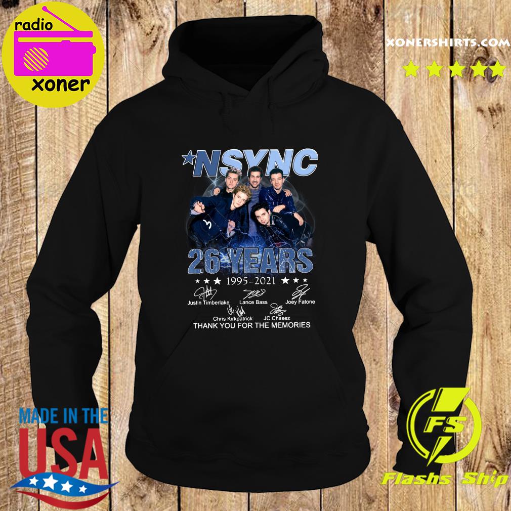 Official The Nsync Band 26 Years 1995 2021 Signatures Thank You For The Memories Shirt Hoodie